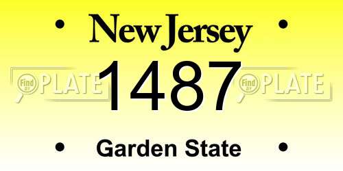 1487 New Jersey License Plate