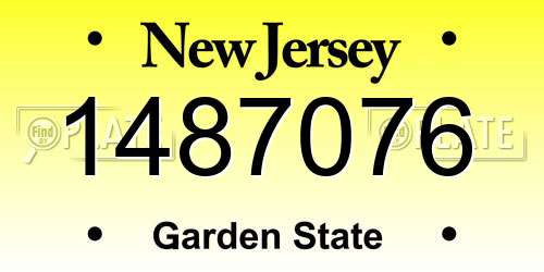 1487076 New Jersey License Plate