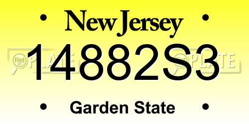 14882S3 New Jersey License Plate