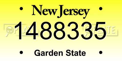 1488335 New Jersey License Plate