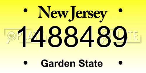 1488489 New Jersey License Plate