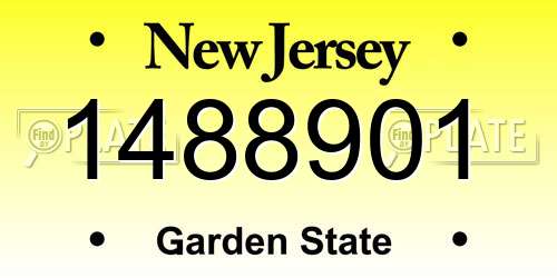 1488901 New Jersey License Plate