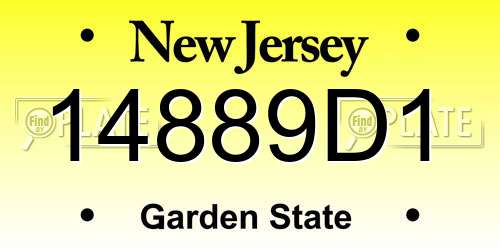 14889D1 New Jersey License Plate
