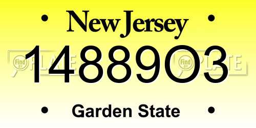 14889O3 New Jersey License Plate