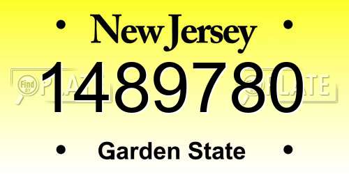 1489780 New Jersey License Plate