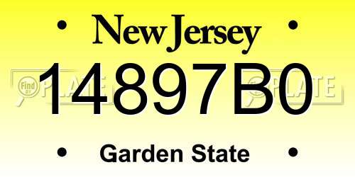 14897B0 New Jersey License Plate