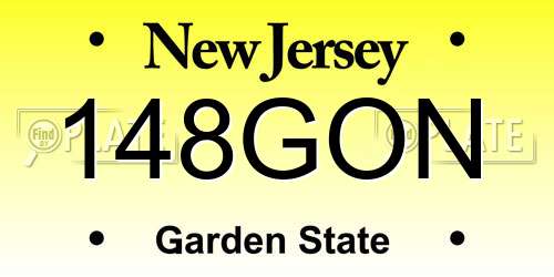 148GON New Jersey License Plate
