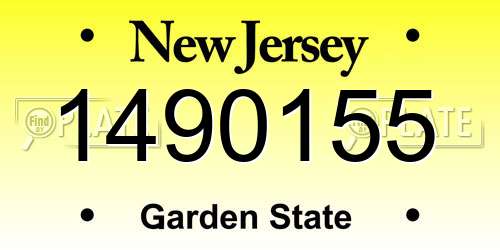1490155 New Jersey License Plate