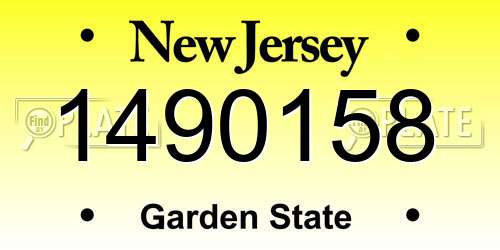 1490158 New Jersey License Plate