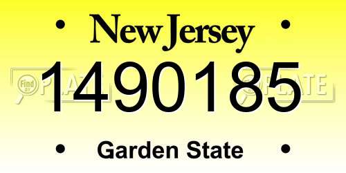 1490185 New Jersey License Plate