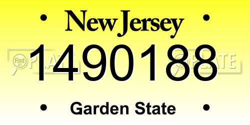 1490188 New Jersey License Plate