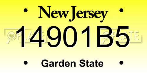 14901B5 New Jersey License Plate