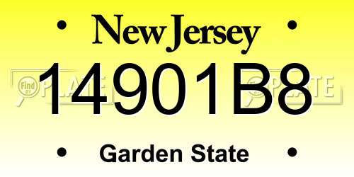 14901B8 New Jersey License Plate