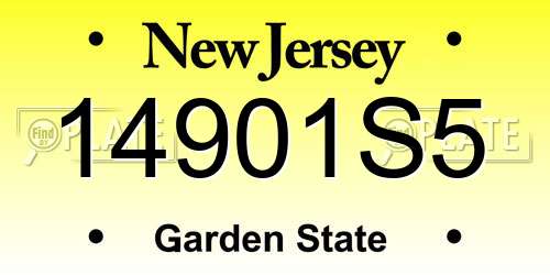 14901S5 New Jersey License Plate