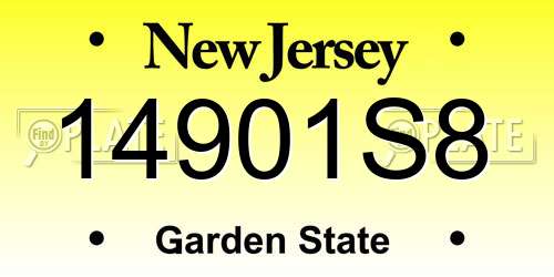 14901S8 New Jersey License Plate