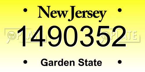 1490352 New Jersey License Plate