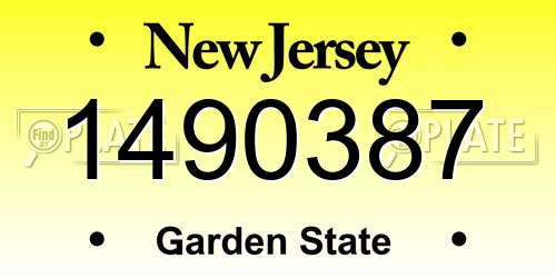 1490387 New Jersey License Plate
