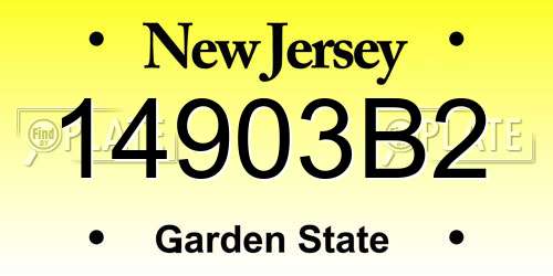 14903B2 New Jersey License Plate