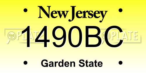 1490BC New Jersey License Plate