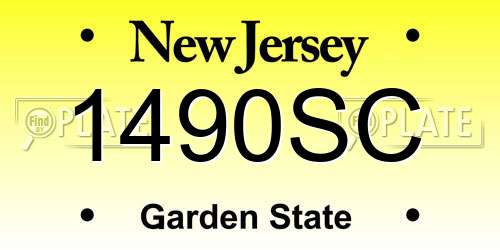 1490SC New Jersey License Plate