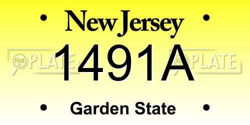 1491A New Jersey License Plate