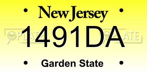 1491DA New Jersey License Plate