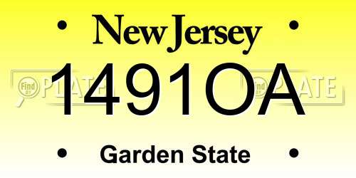 1491OA New Jersey License Plate