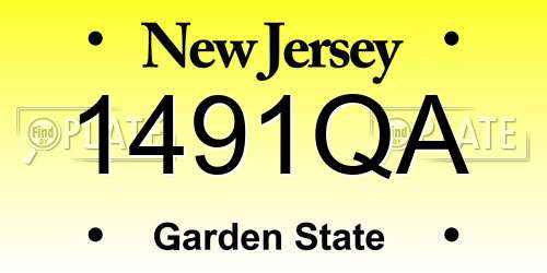 1491QA New Jersey License Plate