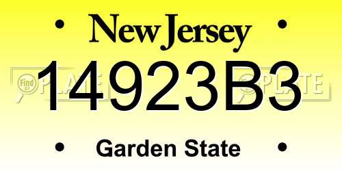 14923B3 New Jersey License Plate