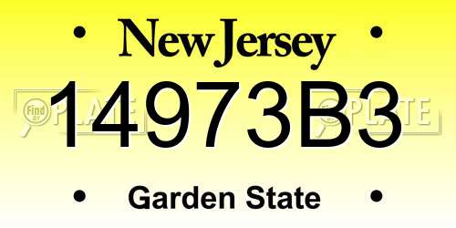 14973B3 New Jersey License Plate