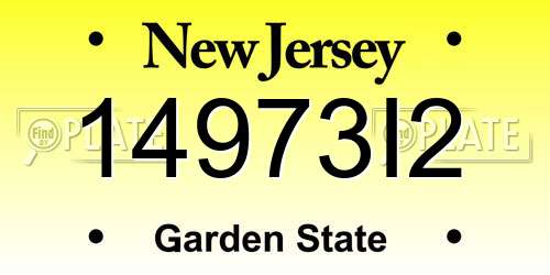 14973I2 New Jersey License Plate