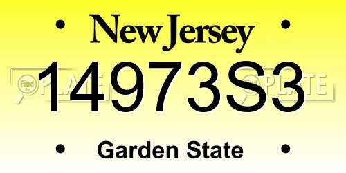 14973S3 New Jersey License Plate