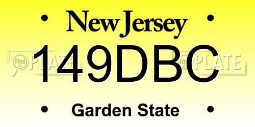 149DBC New Jersey License Plate