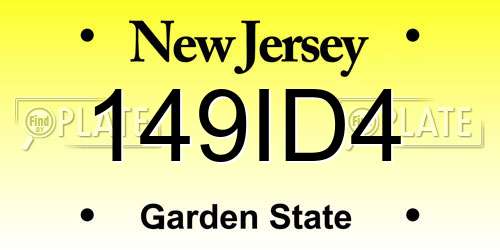 149ID4 New Jersey License Plate