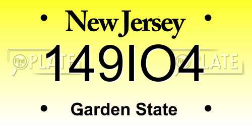 149IO4 New Jersey License Plate