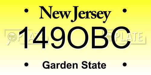 149OBC New Jersey License Plate