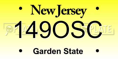 149OSC New Jersey License Plate