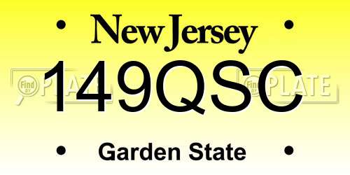 149QSC New Jersey License Plate