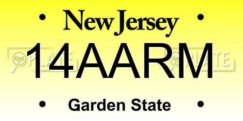 14AARM New Jersey License Plate