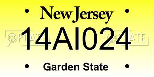 14AI024 New Jersey License Plate
