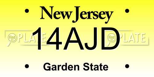 14AJD New Jersey License Plate