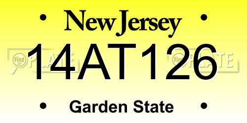 14AT126 New Jersey License Plate