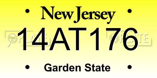 14AT176 New Jersey License Plate