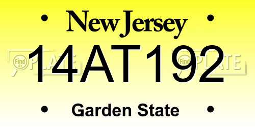 14AT192 New Jersey License Plate