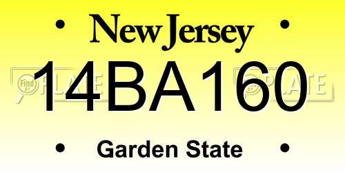 14BA160 New Jersey License Plate