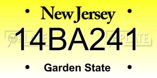 14BA241 New Jersey License Plate