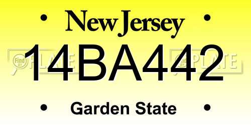 14BA442 New Jersey License Plate