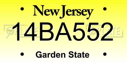 14BA552 New Jersey License Plate