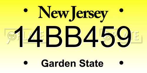 14BB459 New Jersey License Plate