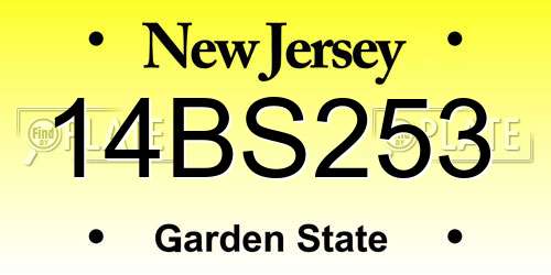 14BS253 New Jersey License Plate